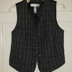 Navy Blue and pink plaid vest